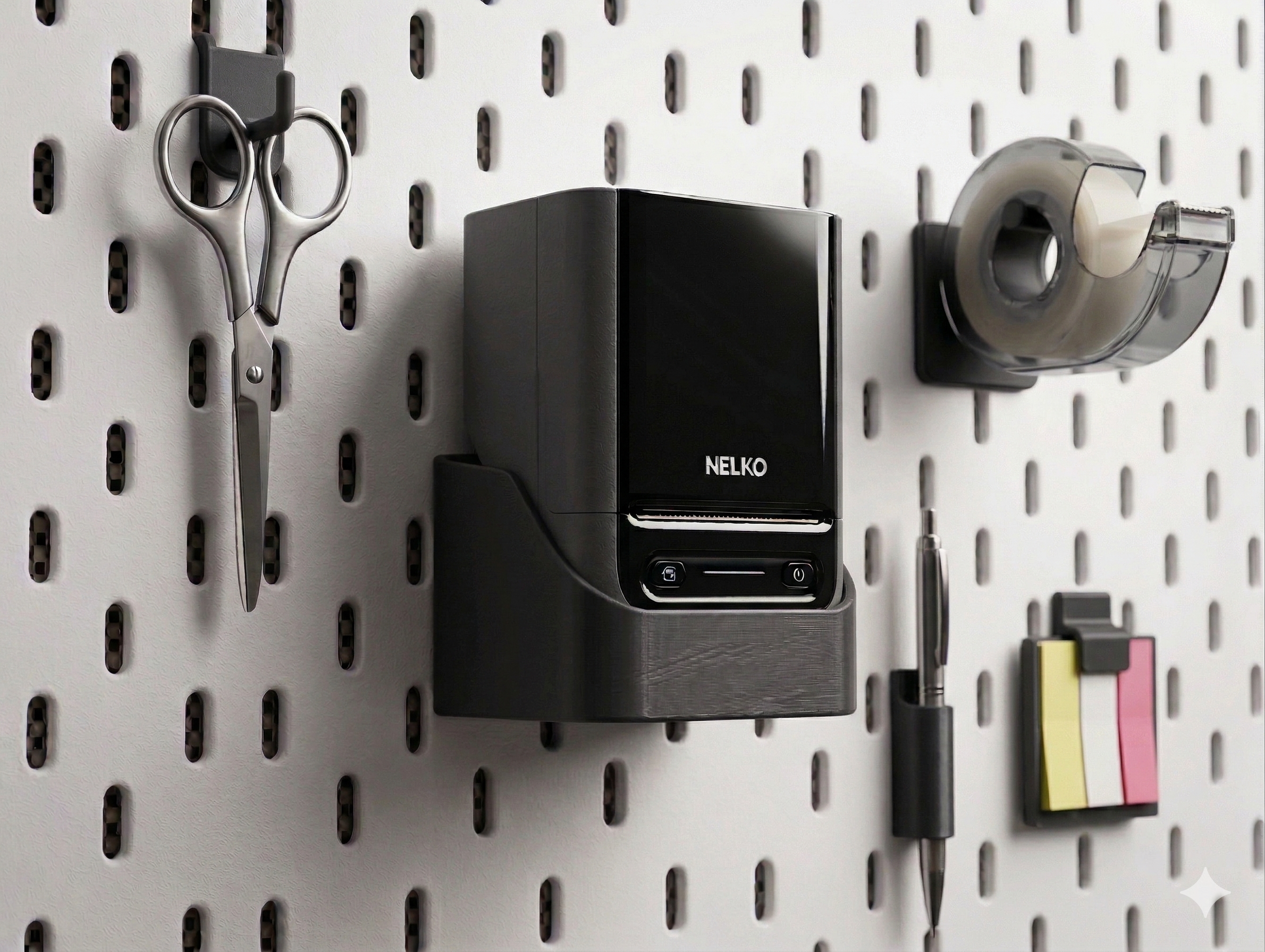 Nelko PM220 /PM220S IKEA SKADIS Label Printer Holder, Charging Stand, Bracket only-(BLACK)